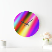 Blauw roze ombre waterverf abstract pastel regenbo grote klok (Huis)