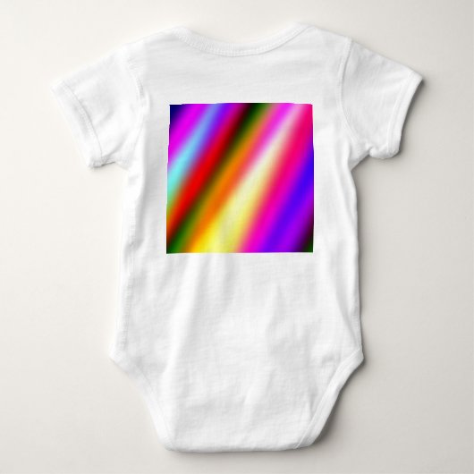 Blauw roze ombre waterverf abstract pastel regenbo romper (Achterkant)