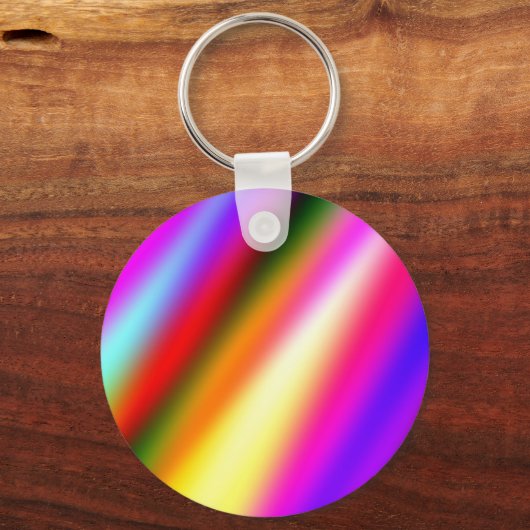 Blauw roze ombre waterverf abstract pastel regenbo sleutelhanger (Achterkant)