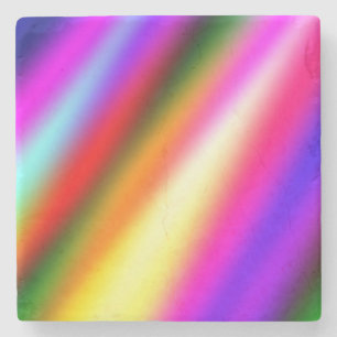 Blauw roze ombre waterverf abstract pastel regenbo stenen onderzetter