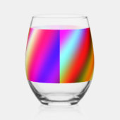 Blauw roze ombre waterverf abstract pastel regenbo wijnglas zonder voet (Rechts)