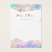 Blauw roze opaal ketting display kaart (Voorkant)