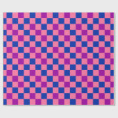 Blauw Roze Paarse Geruite Patroon Ontwerp Cadeaupapier (Vlak)