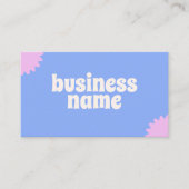 Blauw Roze Pastel Bloemist Scannable Arcode Visitekaartje (Voorkant)