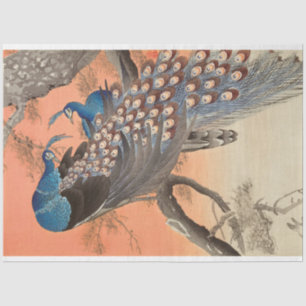  Blauw Roze Peacock Artwork Decoupage Tissuepapier