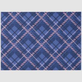 Blauw & Roze Plaid Tissuepapier