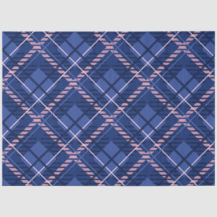 Blauw & Roze Plaid Tissuepapier