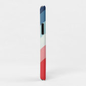 Blauw Roze Regenboog Curve Strepen Monogram Naam Case-Mate iPhone Case (Achterkant/rechts)