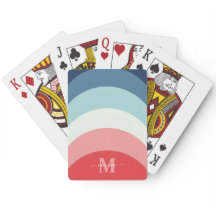 Blauw Roze Regenboog Curve Strepen Monogram Naam