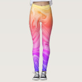 Blauw roze rode gele gradiënt Abstract Leggings (Voorkant)