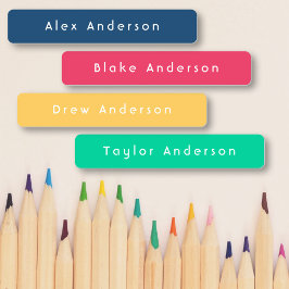 Blauw roze Skinny Waterbestendige kleefstof Kind Labels