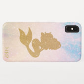 *~* Blauw roze Sparkle Gold Glitter Mermaid Case-Mate iPhone Case (Achterkant (horizontaal))