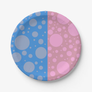 Blauw Roze Stippen Custom Paper Borden 7 in Papieren Bordje