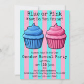 Blauw roze, wat denk je dat cupcake geslacht onthu kaart (Voorkant)