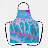 Blauw Roze Wit Abstracte Waterverf Personaliseer Schort (Voorkant)