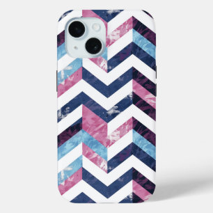 Blauw Roze Wit Marmeren Chevron
