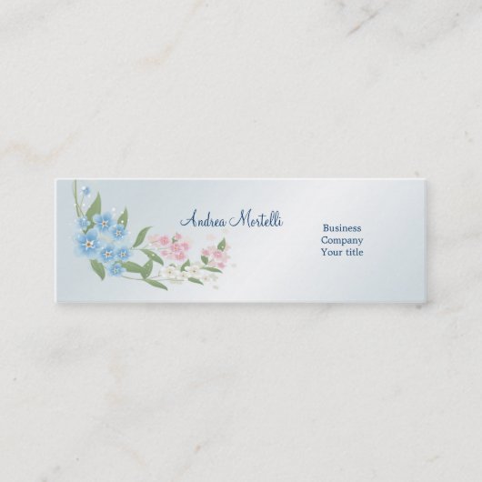 Blauw, roze, witte bloemen bloesem Visitekaartje (Voorkant)