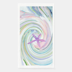 Blauw Roze Zee Swirl & Starfish Servet