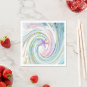 Blauw Roze Zee Swirl & Starfish servetten (Insitu)