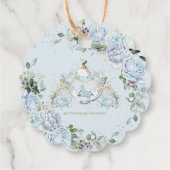 Blauw Rozen Prinsessen Koets Bruidsfeest Bedankjes Labels (Achterkant)