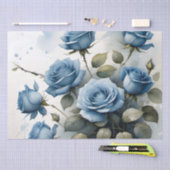 Blauw Rozen waterverf schilderij Tissuepapier (Craft)