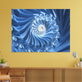 blauw ruitvormig canvas afdruk (Insitu (Woonkamer))