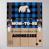 Blauw Rustiek geruite Lumberjack Envelope Station Poster (Voorkant)