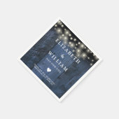 Blauw Rustiek Hout Boho Schuur String Lights Weddi Servet (Hoek)