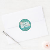 Blauw Rustiek Hout Roze Rozen Lip Balm Labels (Envelop)