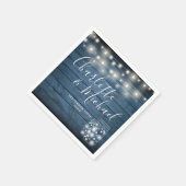 Blauw Rustiek Houten Slingerlichtjes Metselarenpot Servet (Hoek)