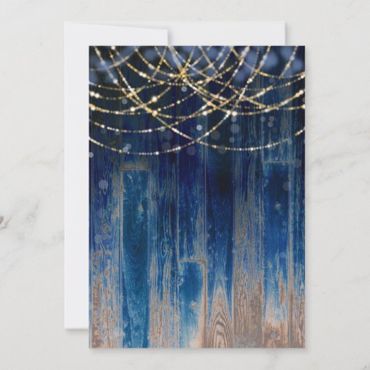 Blauw rustiek Kustschuur Wood Bokeh Vrijgezellenfe Kaart (Achterkant)