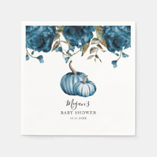 Blauw Rustiek Pompoen Herfst Baby shower Servet