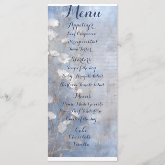 Blauw rustieke diner menu