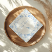 Blauw Safari Toile De Jouy Jongens Baby Shower