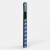 Blauw saffier Chevron patroon Case-Mate iPhone Case (Achterkant/rechts)