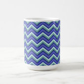 Blauw saffier Chevron patroon Koffiemok (Center)