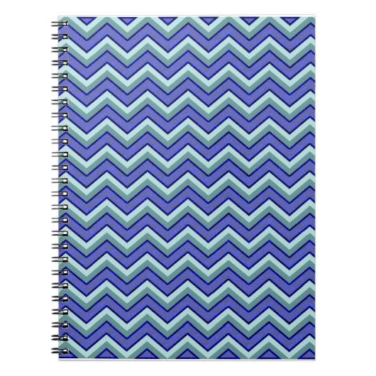 Blauw saffier Chevron patroon Notitieboek (Voorkant)