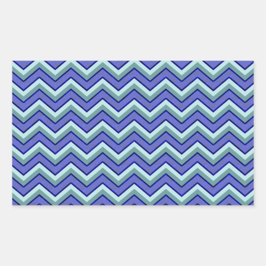 Blauw saffier Chevron patroon Rechthoekige Sticker (Voorkant)