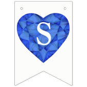 Blauw saffier hart bruiloft 45e verjaardag vlaggetjes (Eerste vlag)