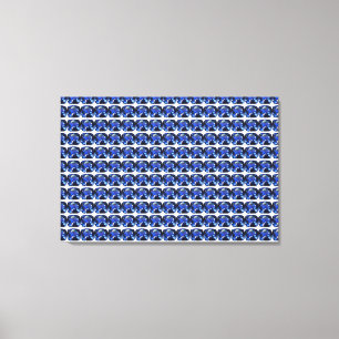 Blauw saffier kussen-cut patroon canvas afdruk