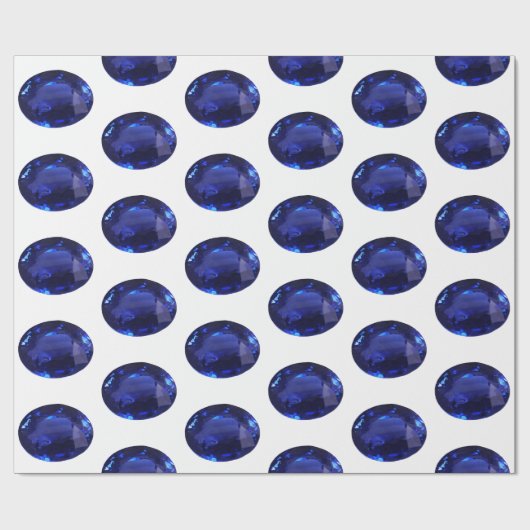 Blauw saffierpapier, ovaal gehouwen steen cadeaupapier (Vlak)