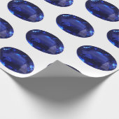 Blauw saffierpapier, ovaal gehouwen steen cadeaupapier (Hoek)