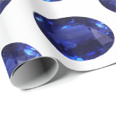 Blauw saffierpapier, ovaal gehouwen steen cadeaupapier (Rol Hoek)