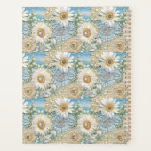 Blauw Satijn Daisy & Parels 3D Planner (Achterkant)