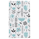 Blauw Scandinavisch bloempatroon Klein Cadeauzakje (Achterkant)