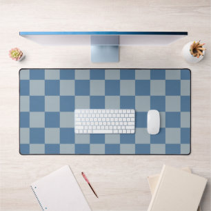 Blauw schaakbordpatroon bureaumat