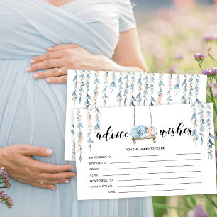 Blauw schattig boho boy baby shower advies wenskaa briefpapier