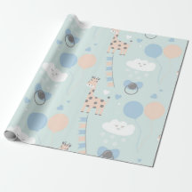 Blauw Schattige Giraffe Baby shower