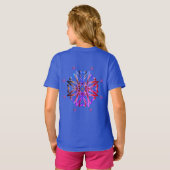 Blauw Schattige Robot Giggle Leuk T-shirt (Achterkant volledig)