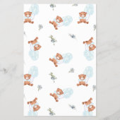Blauw Schattige Teddy Bear Boy Baby shower Spel BI Flyer (Achterkant)